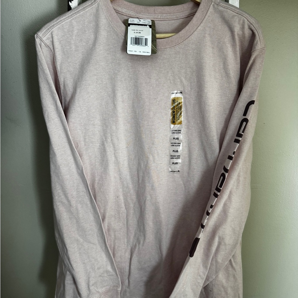 Carhart women’s long sleeve shirt soft pink